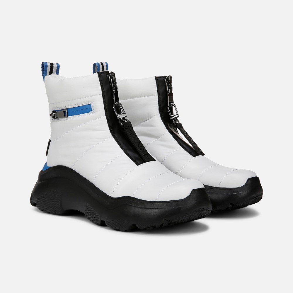 Naturalizer Think Royln Shadow-Dancer Water Repellent Bootie - White High Shine Nylon