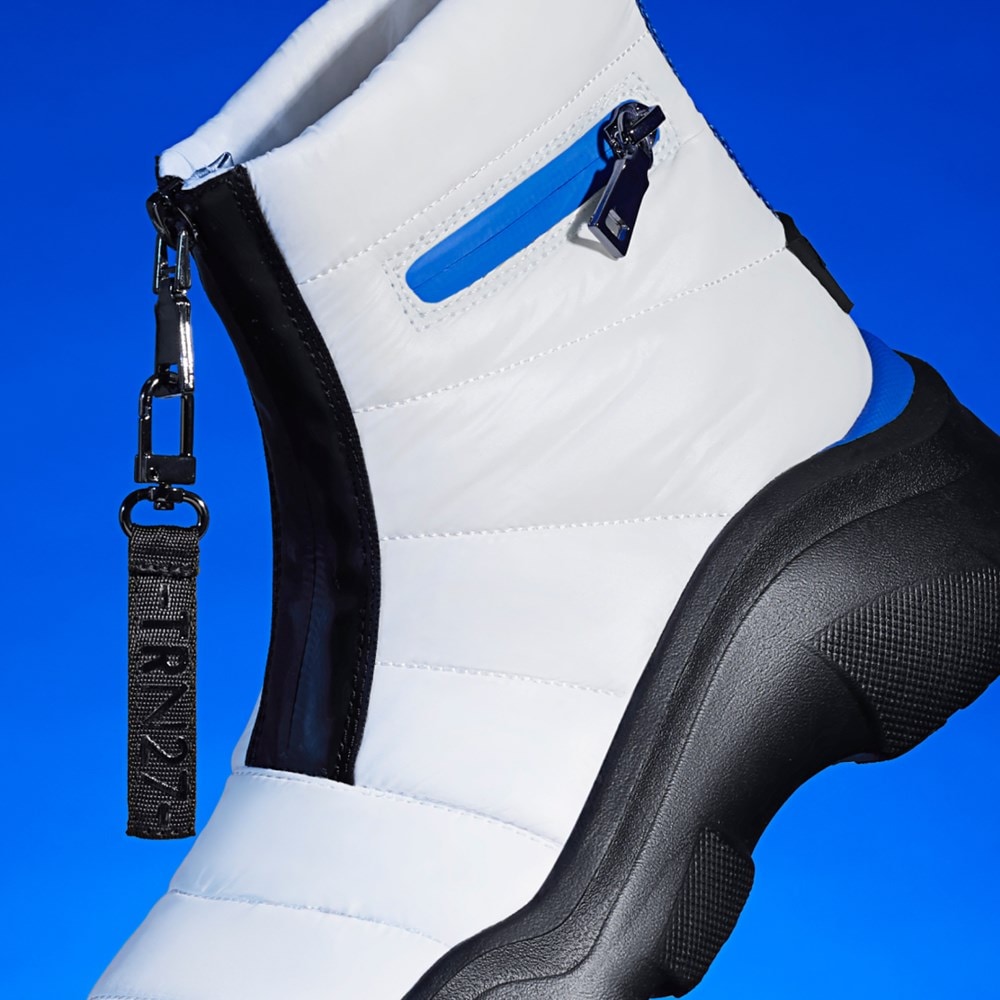 Naturalizer Think Royln Shadow-Dancer Water Repellent Bootie - White High Shine Nylon Naturalizer Think Royln Shadow-Dancer Water Repellent Bootie - White High Shine Nylon