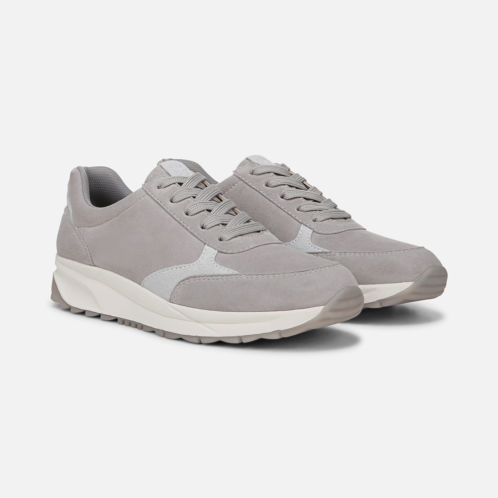 Naturalizer Shay Lace Up Sneaker - Icy Grey Leather