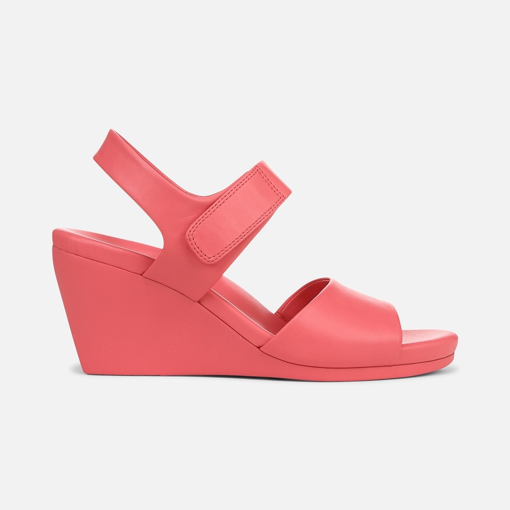 Naturalizer Imani Wedge Sandal - Sunset Coral Leather Naturalizer Imani Wedge Sandal - Sunset Coral Leather