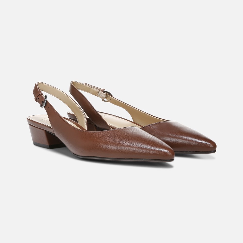Naturalizer Banks Pointed Toe Flat - Cocoa Leather