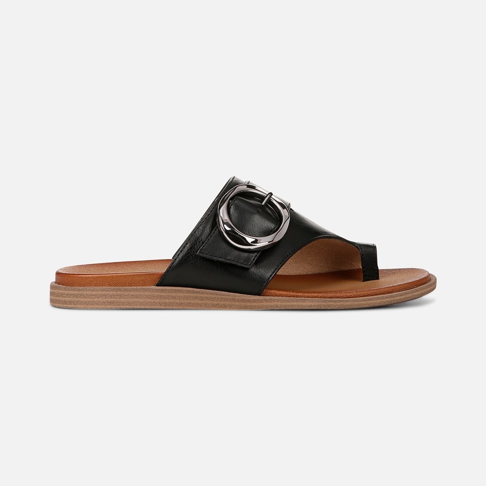 Naturalizer SOUL Joanie Slide Sandal - Black Faux Leather Naturalizer SOUL Joanie Slide Sandal - Black Faux Leather