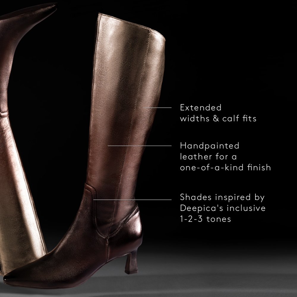 Naturalizer Deesha Unity Wide Calf Boot by Deepica Mutyala - Unity Metallic Leather Naturalizer Deesha Unity Wide Calf Boot by Deepica Mutyala - Unity Metallic Leather
