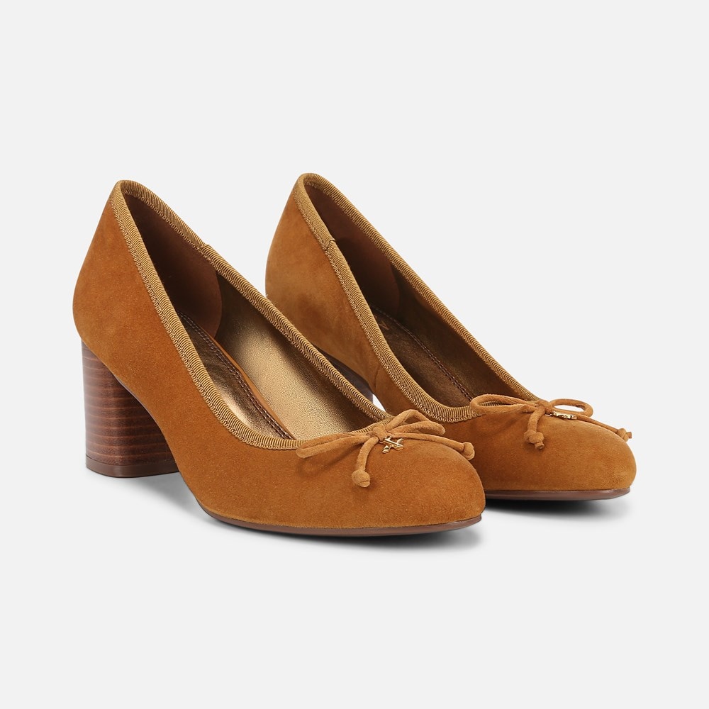 Naturalizer Sienna Block Heel Pump - Dark Saffron Yellow Suede Naturalizer Sienna Block Heel Pump - Dark Saffron Yellow Suede