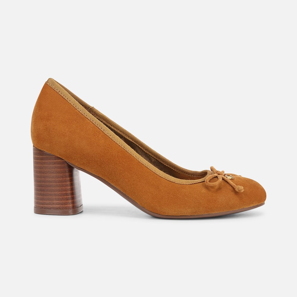 Naturalizer Sienna Block Heel Pump - Dark Saffron Yellow Suede Naturalizer Sienna Block Heel Pump - Dark Saffron Yellow Suede