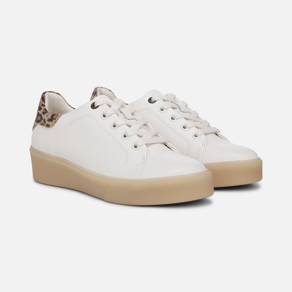 Naturalizer Morrison 2.0 Lace Up Sneaker - Warm White/Leopard Leather