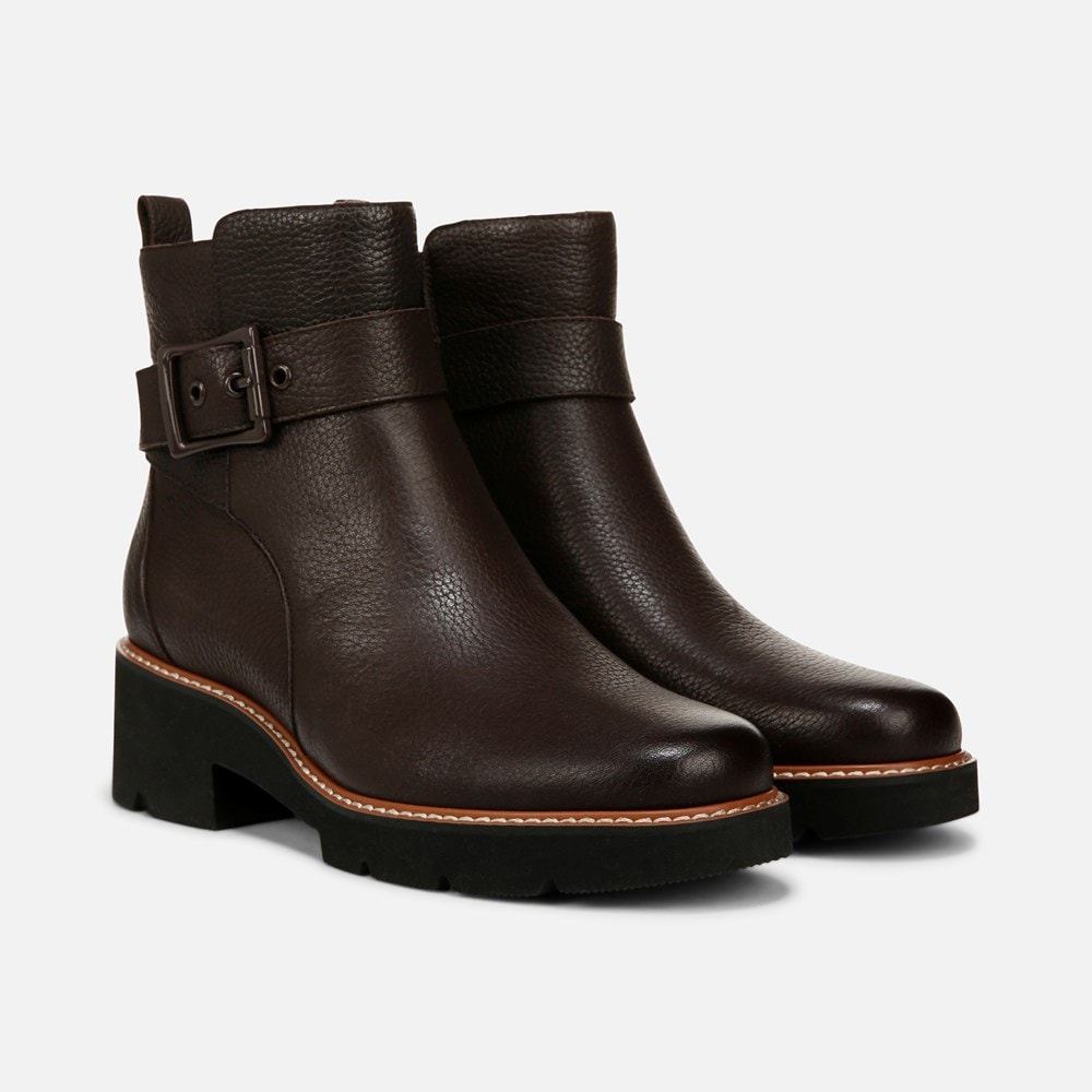Naturalizer Darry Strap Bootie - Coffee Bean Brown Leather Naturalizer Darry Strap Bootie - Coffee Bean Brown Leather