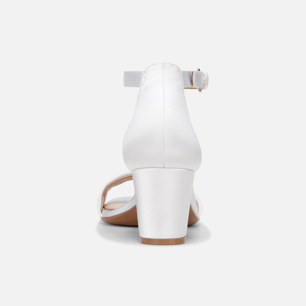 Naturalizer Vera Dress Sandal - Pearl White Satin Fabric Naturalizer Vera Dress Sandal - Pearl White Satin Fabric