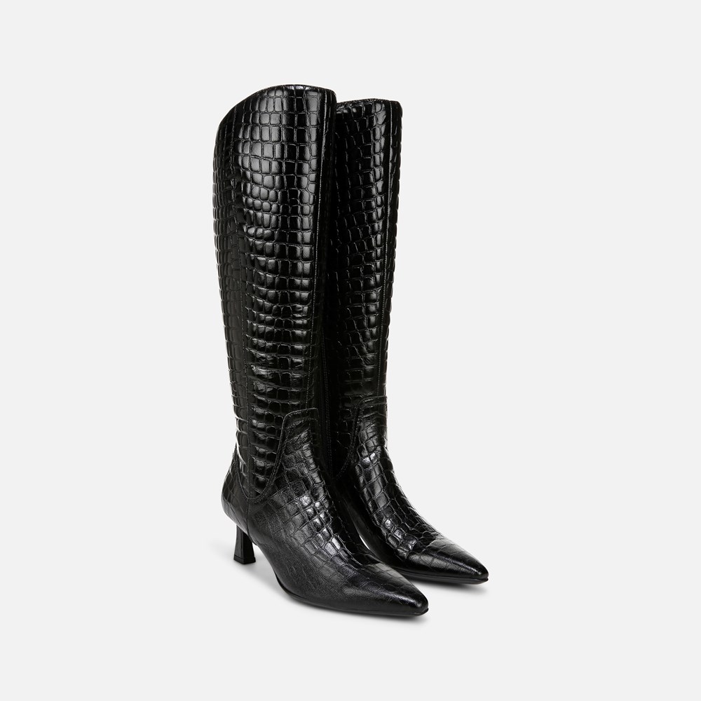 Naturalizer Deesha Knee High Boot - Black Croco Leather Naturalizer Deesha Knee High Boot - Black Croco Leather