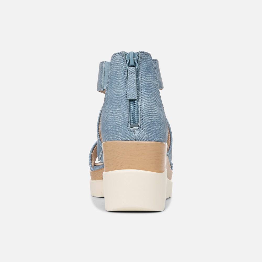Naturalizer Soul Goodtimes Wedge Sandal - Mid Blue Fabric Naturalizer Soul Goodtimes Wedge Sandal - Mid Blue Fabric