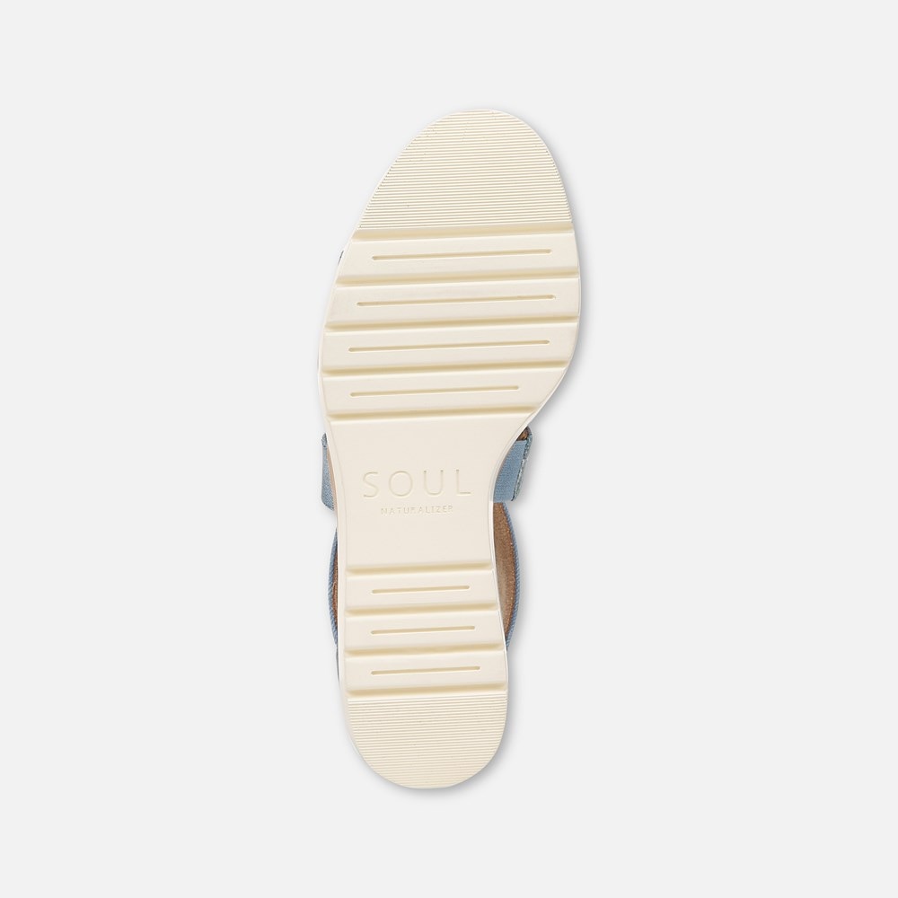 Naturalizer Soul Goodtimes Wedge Sandal - Mid Blue Fabric Naturalizer Soul Goodtimes Wedge Sandal - Mid Blue Fabric