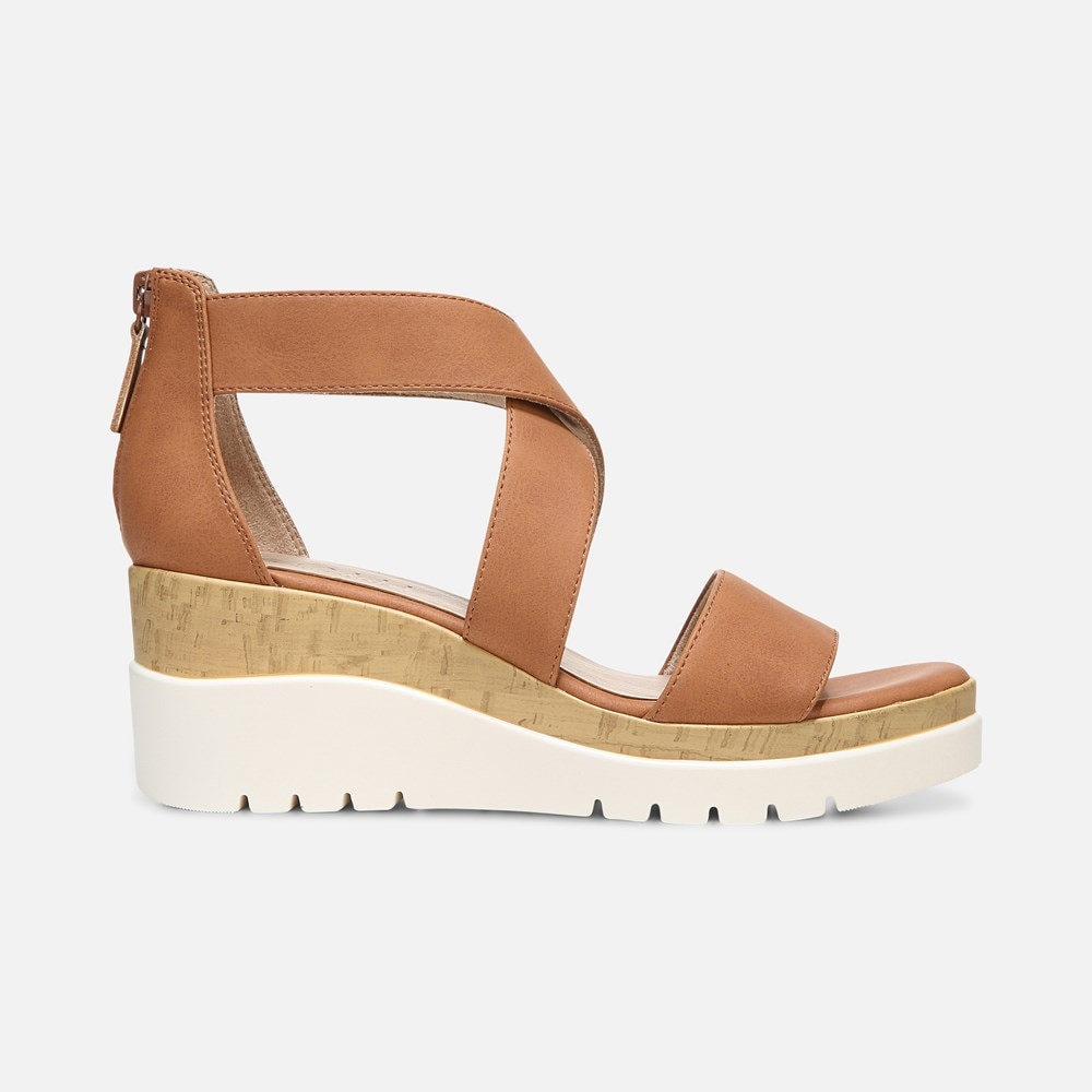 Naturalizer Soul Goodtimes Wedge Sandal - Toffee Synthetic