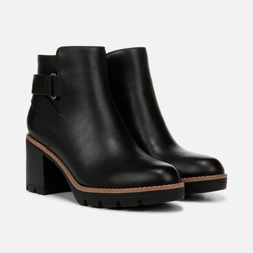 Naturalizer Madalynn Strap Bootie - Black Faux Leather Naturalizer Madalynn Strap Bootie - Black Faux Leather