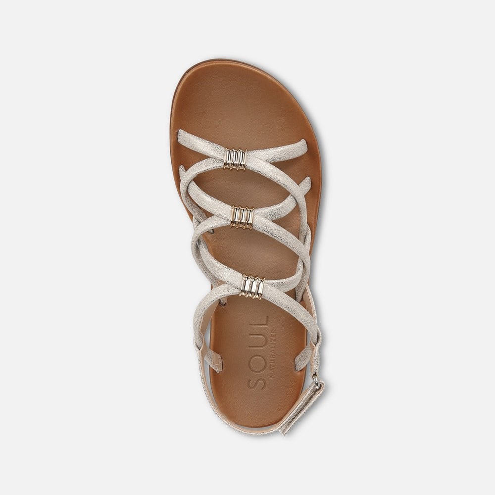 Naturalizer SOUL Sierra Strappy Sandal - Gold Faux Leather Naturalizer SOUL Sierra Strappy Sandal - Gold Faux Leather