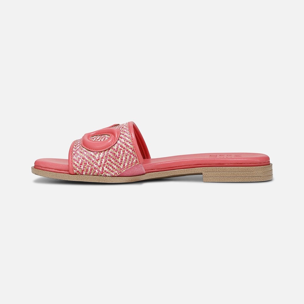 Naturalizer Genevieve Slide Sandal - Sunset Coral Pink Woven Leather Naturalizer Genevieve Slide Sandal - Sunset Coral Pink Woven Leather