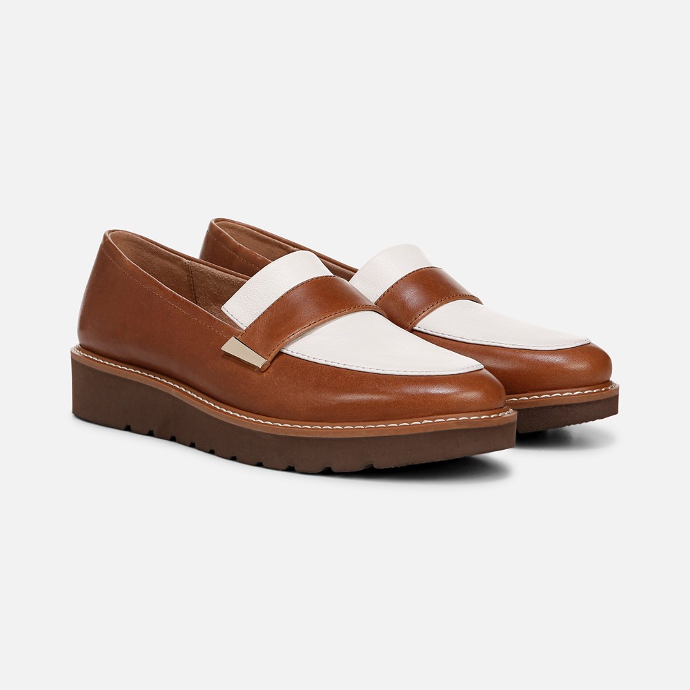 Naturalizer ADILINE LOAFER - White / English Tea Leather Naturalizer ADILINE LOAFER - White / English Tea Leather
