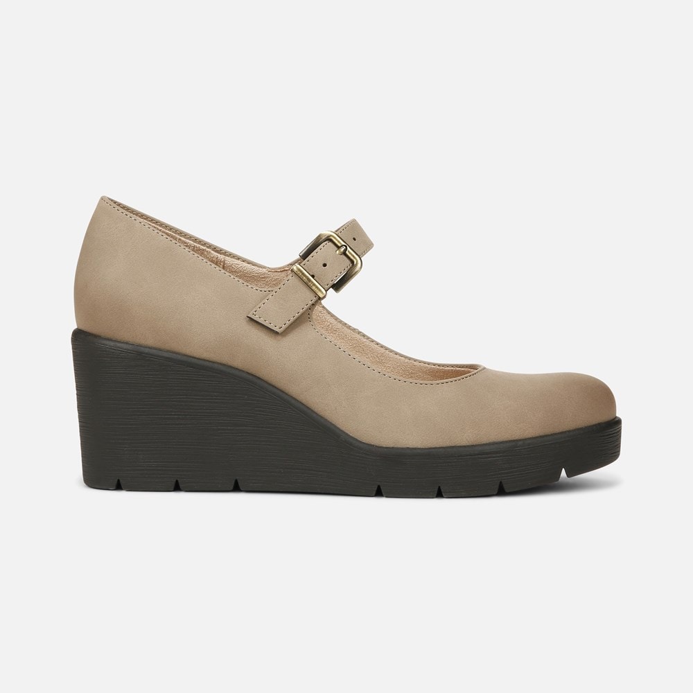 Naturalizer SOUL Adore Mary Jane Wedge - Mushroom Grey Synthetic Naturalizer SOUL Adore Mary Jane Wedge - Mushroom Grey Synthetic