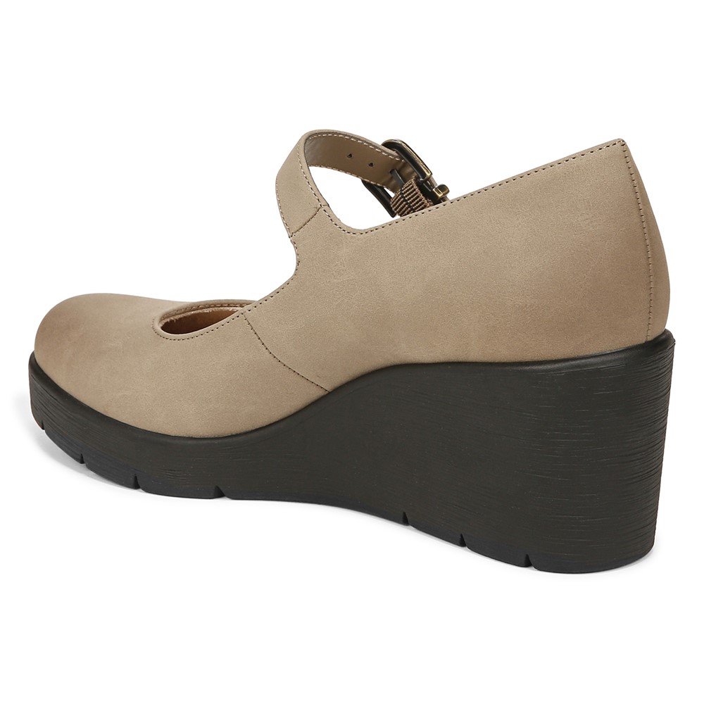 Naturalizer SOUL Adore Mary Jane Wedge - Mushroom Grey Synthetic Naturalizer SOUL Adore Mary Jane Wedge - Mushroom Grey Synthetic