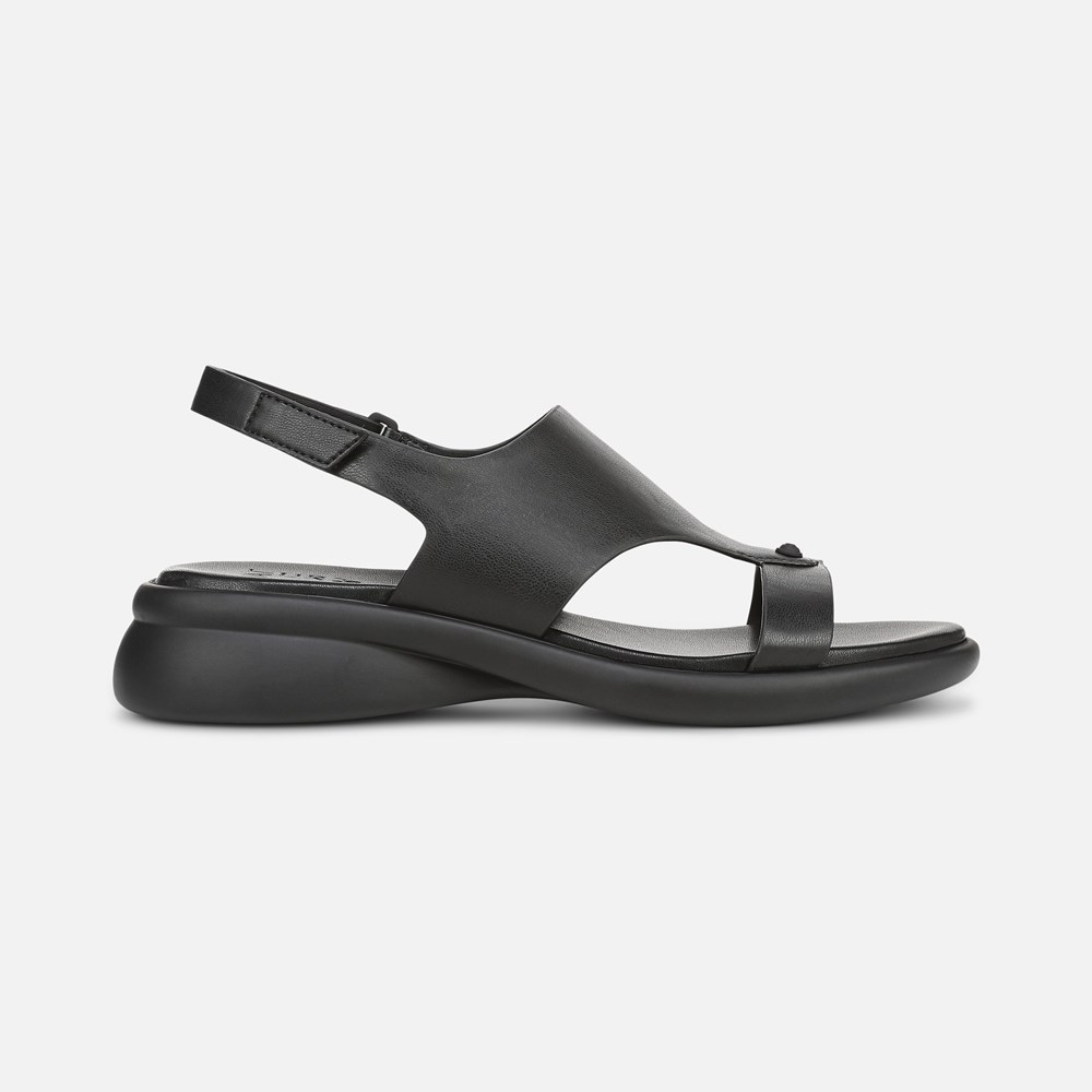 Naturalizer Lillian Slingback Sandal - Black Faux Leather Naturalizer Lillian Slingback Sandal - Black Faux Leather