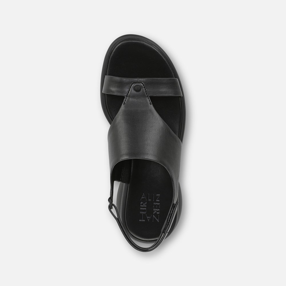 Naturalizer Lillian Slingback Sandal - Black Faux Leather Naturalizer Lillian Slingback Sandal - Black Faux Leather