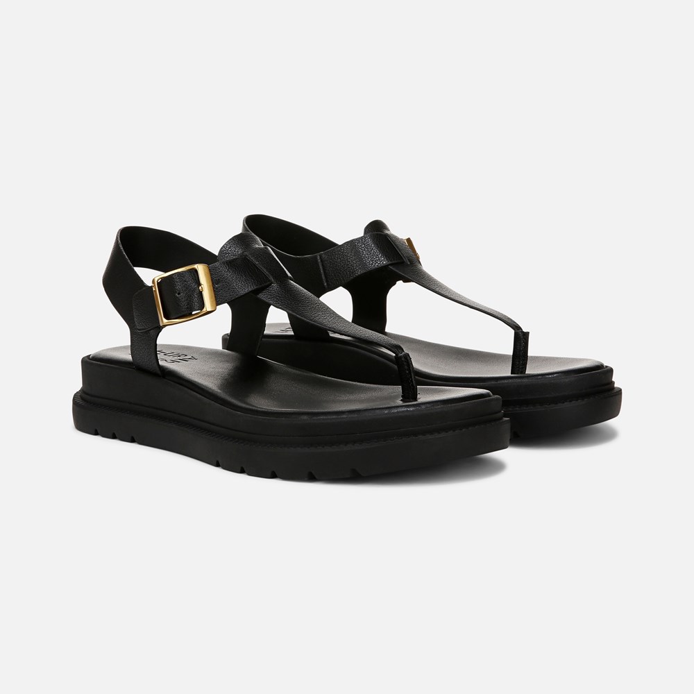 Naturalizer Alyssa Sandal - Black Faux Leather