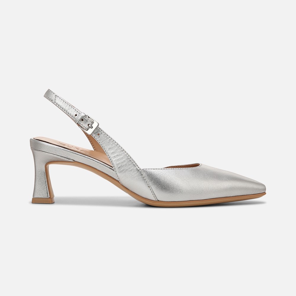 Naturalizer Dalary Slingback Pump - Silver Leather Naturalizer Dalary Slingback Pump - Silver Leather