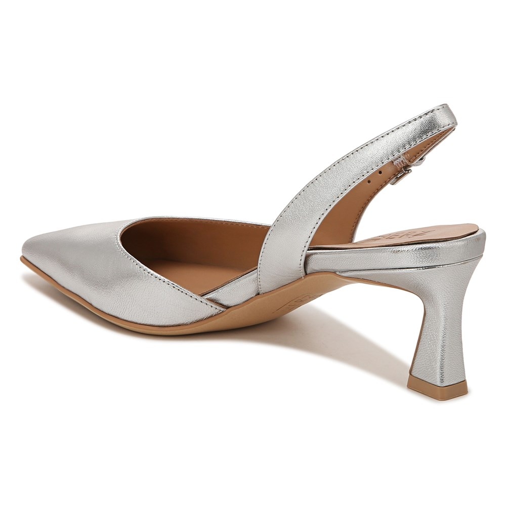 Naturalizer Dalary Slingback Pump - Silver Leather Naturalizer Dalary Slingback Pump - Silver Leather