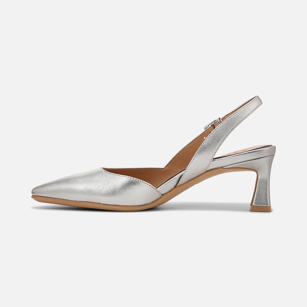 Naturalizer Dalary Slingback Pump - Silver Leather Naturalizer Dalary Slingback Pump - Silver Leather