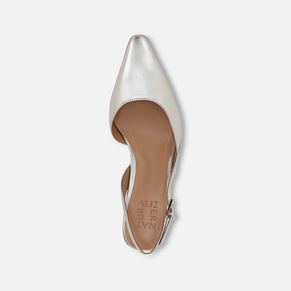 Naturalizer Dalary Slingback Pump - Silver Leather Naturalizer Dalary Slingback Pump - Silver Leather
