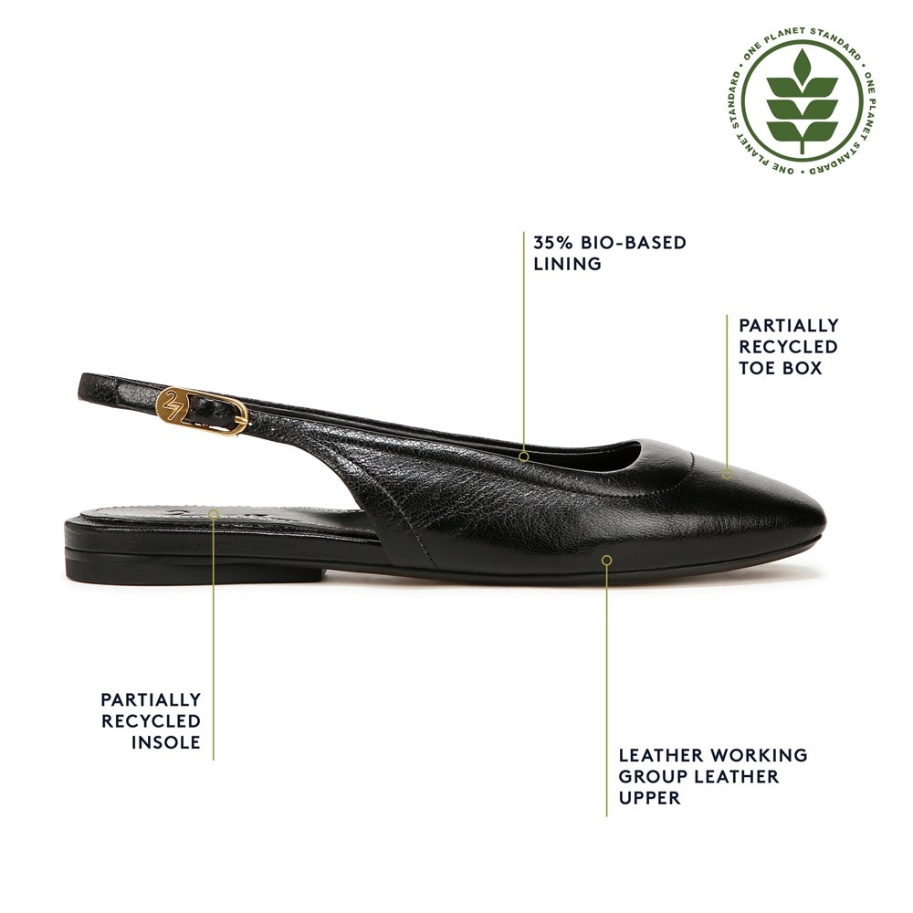 Naturalizer 27 EDIT Cadence Slingback Flat - Black Leather Naturalizer 27 EDIT Cadence Slingback Flat - Black Leather