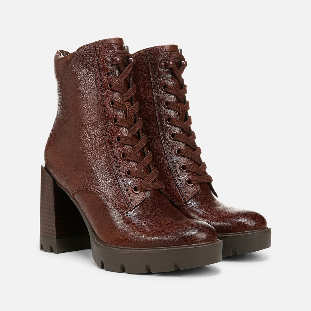 Naturalizer Prewitt Block Heel Bootie - Amber Leather