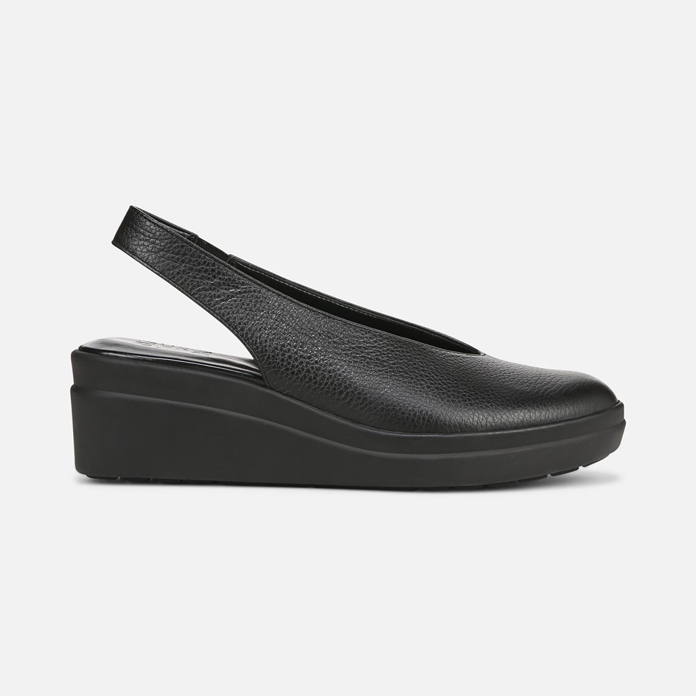 Naturalizer Sutton Slingback Wedge - Black Leather Naturalizer Sutton Slingback Wedge - Black Leather