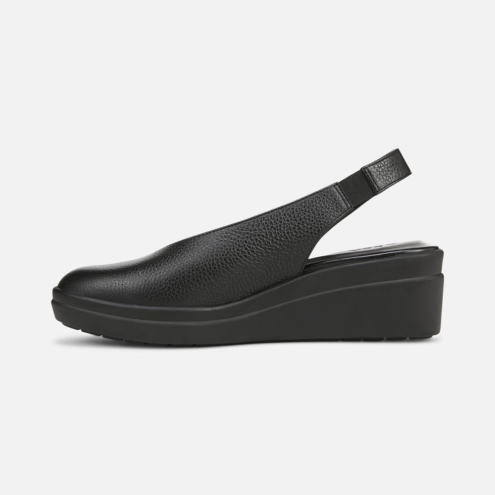 Naturalizer Sutton Slingback Wedge - Black Leather Naturalizer Sutton Slingback Wedge - Black Leather