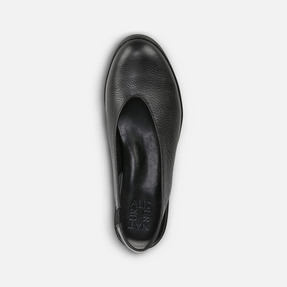 Naturalizer Sutton Slingback Wedge - Black Leather Naturalizer Sutton Slingback Wedge - Black Leather