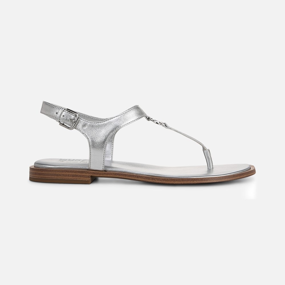 Naturalizer Lizzi Sandal - Silver Faux Leather Naturalizer Lizzi Sandal - Silver Faux Leather