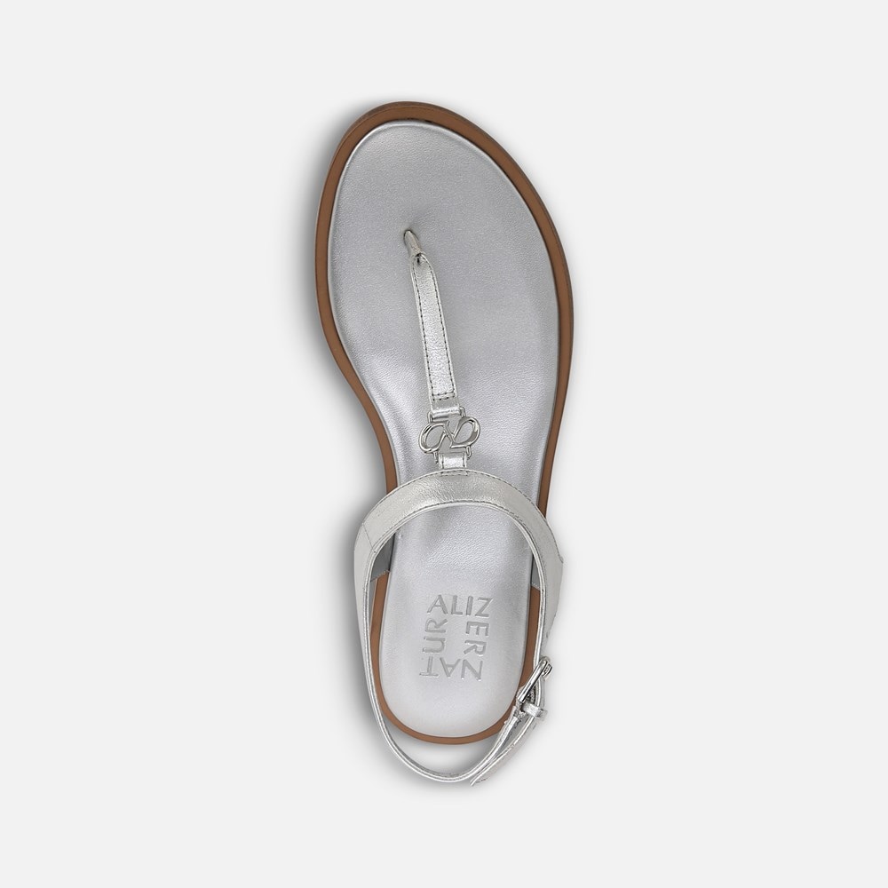 Naturalizer Lizzi Sandal - Silver Faux Leather Naturalizer Lizzi Sandal - Silver Faux Leather