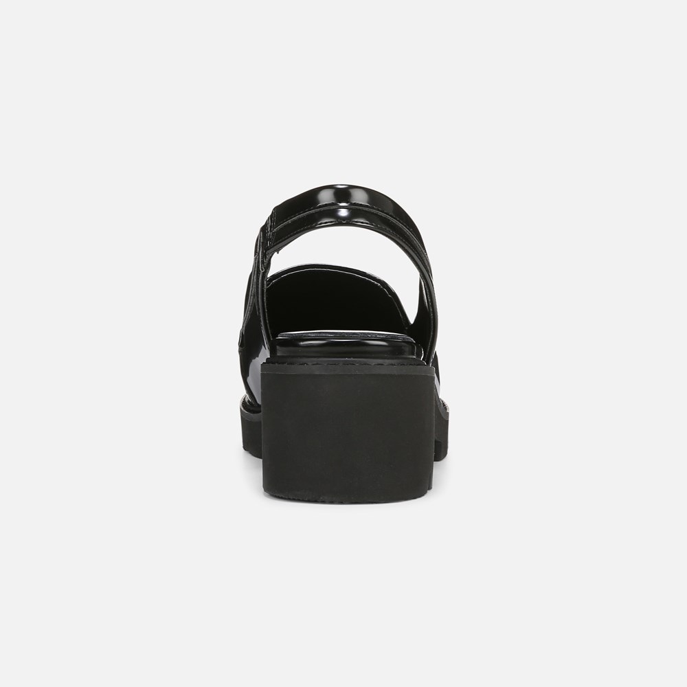 Naturalizer Darry Lug Sole Slingback Loafer - Black Faux Leather Naturalizer Darry Lug Sole Slingback Loafer - Black Faux Leather