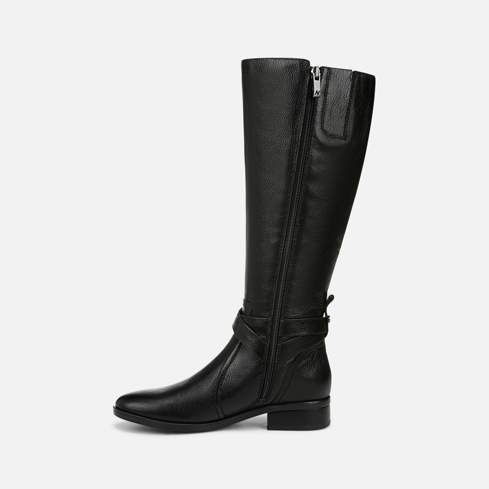 Naturalizer Rena 2 Narrow Calf Riding Boot - Black Leather Naturalizer Rena 2 Narrow Calf Riding Boot - Black Leather