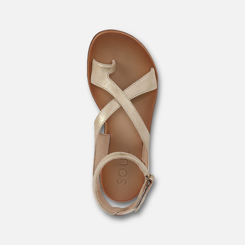 Naturalizer Soul Sivan Strappy Sandal - Gold Faux Leather Naturalizer Soul Sivan Strappy Sandal - Gold Faux Leather