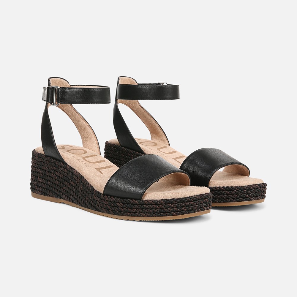 Naturalizer SOUL Gloria Espadrille - Black Faux Leather Naturalizer SOUL Gloria Espadrille - Black Faux Leather