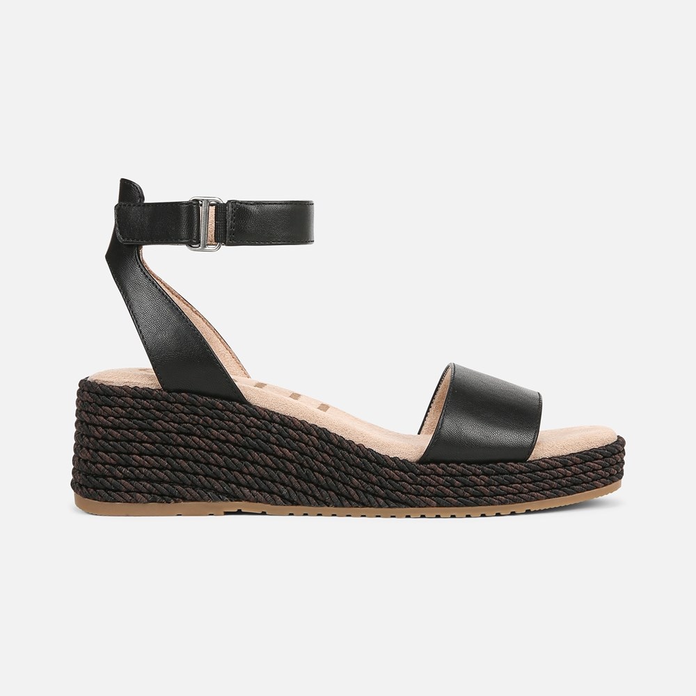 Naturalizer SOUL Gloria Espadrille - Black Faux Leather Naturalizer SOUL Gloria Espadrille - Black Faux Leather