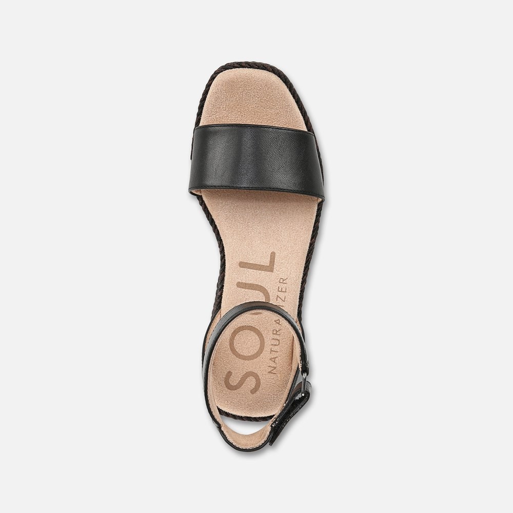 Naturalizer SOUL Gloria Espadrille - Black Faux Leather Naturalizer SOUL Gloria Espadrille - Black Faux Leather