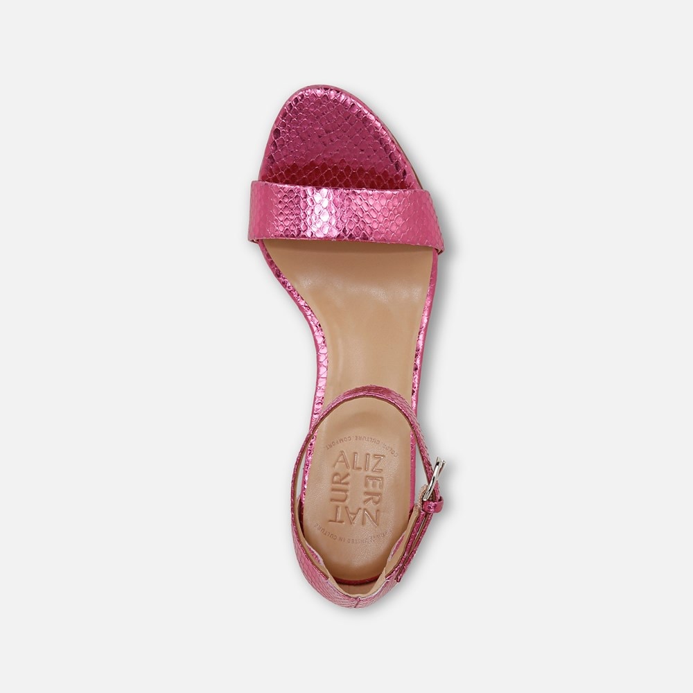 Naturalizer Limited Edition Vera Dress Sandal - Pink Metallic Snake Print Leather Naturalizer Limited Edition Vera Dress Sandal - Pink Metallic Snake Print Leather