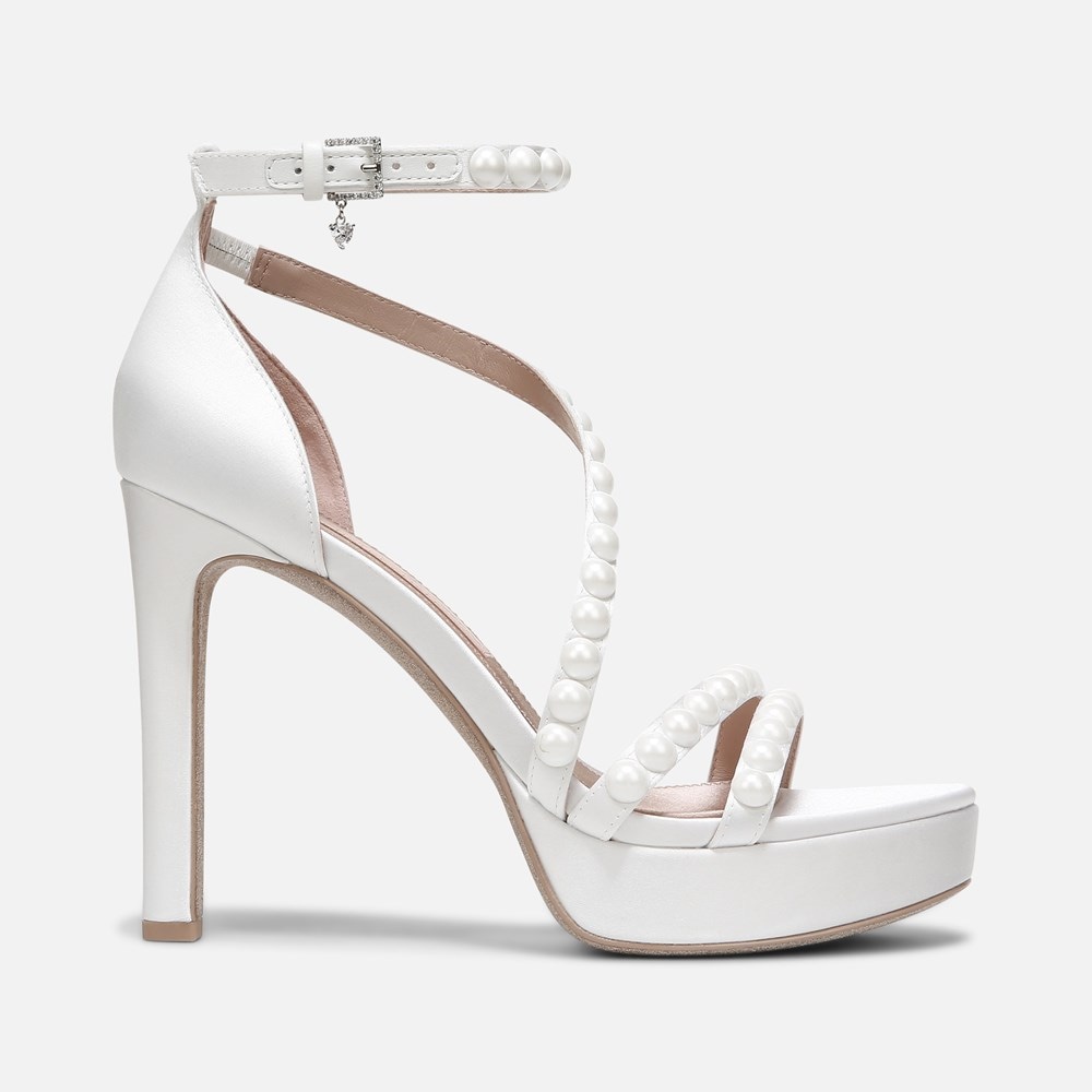 Naturalizer Love Dress Sandal - Silk White Fabric/Pearls Naturalizer Love Dress Sandal - Silk White Fabric/Pearls
