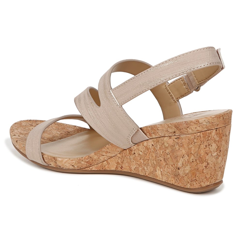 Naturalizer Adria Wedge Sandal - Fawn Beige Faux Leather Naturalizer Adria Wedge Sandal - Fawn Beige Faux Leather