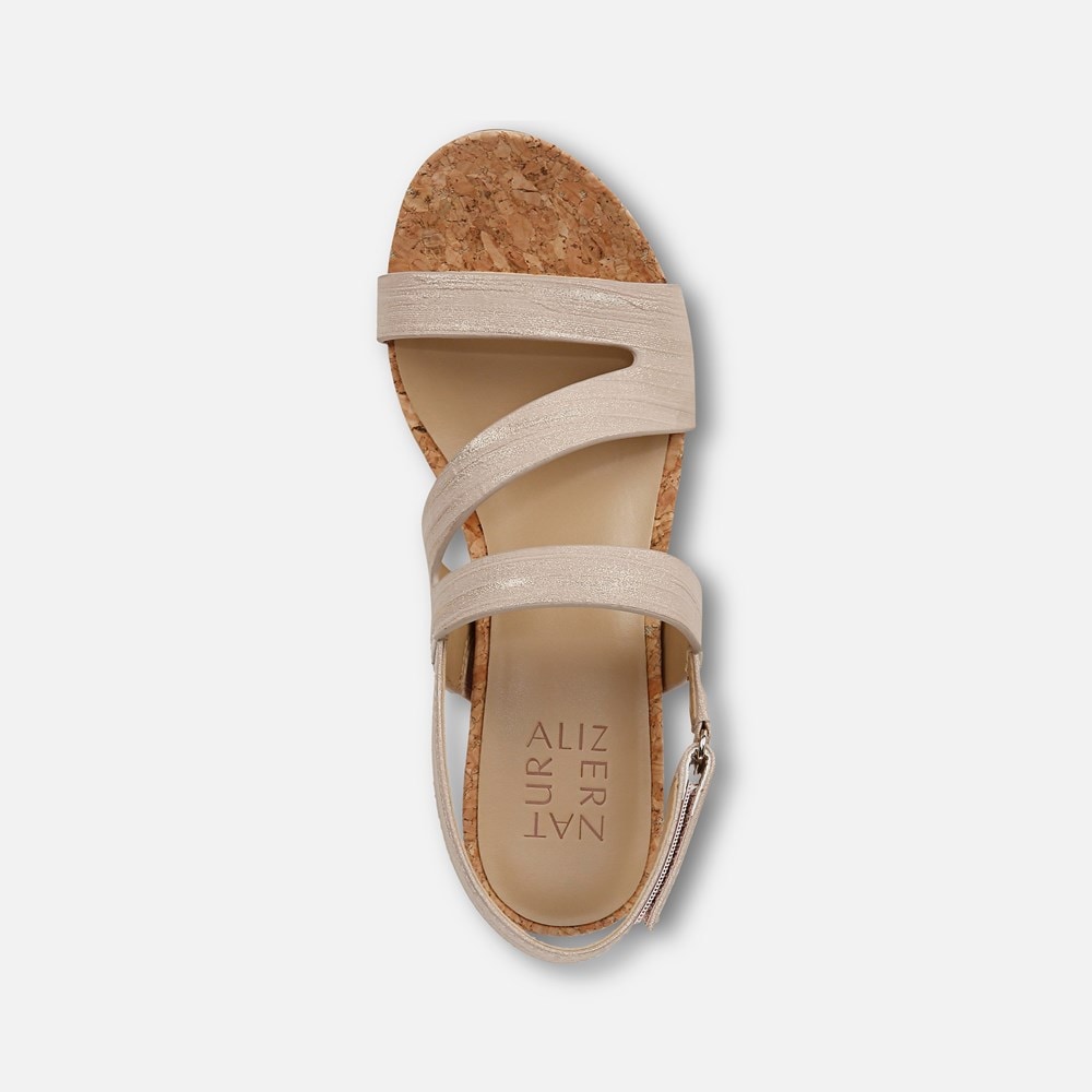 Naturalizer Adria Wedge Sandal - Fawn Beige Faux Leather Naturalizer Adria Wedge Sandal - Fawn Beige Faux Leather
