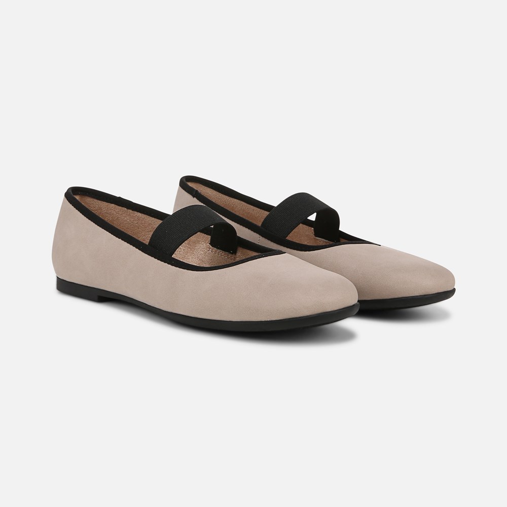 Naturalizer SOUL Brilliant Mary Jane Flat - Tan Faux Leather