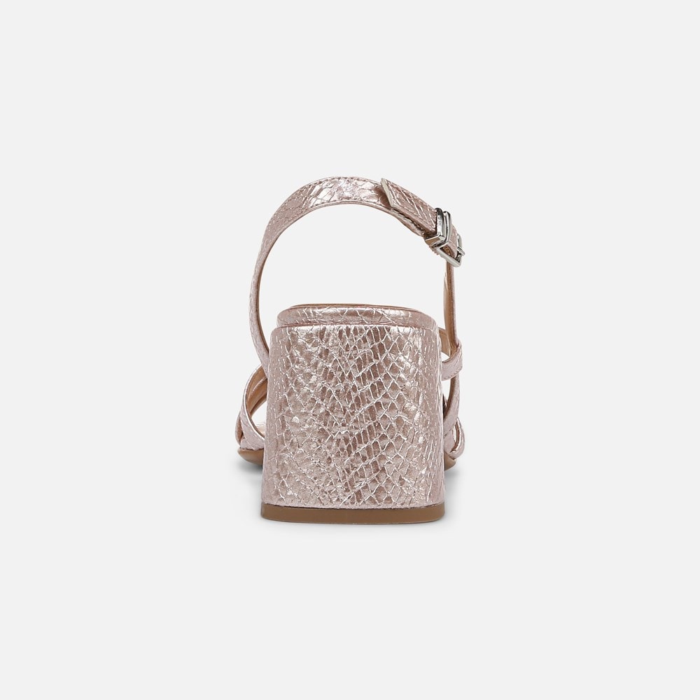 Naturalizer Demi Block Heel Dress Sandal - Pink Snake Print Faux Leather