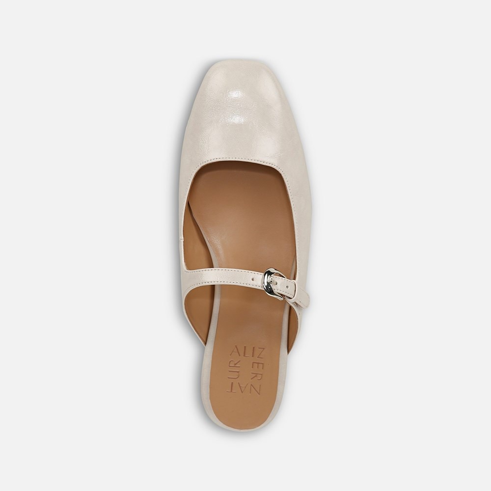 Naturalizer Apple Mary Jane Mule - Porcelain Faux Leather