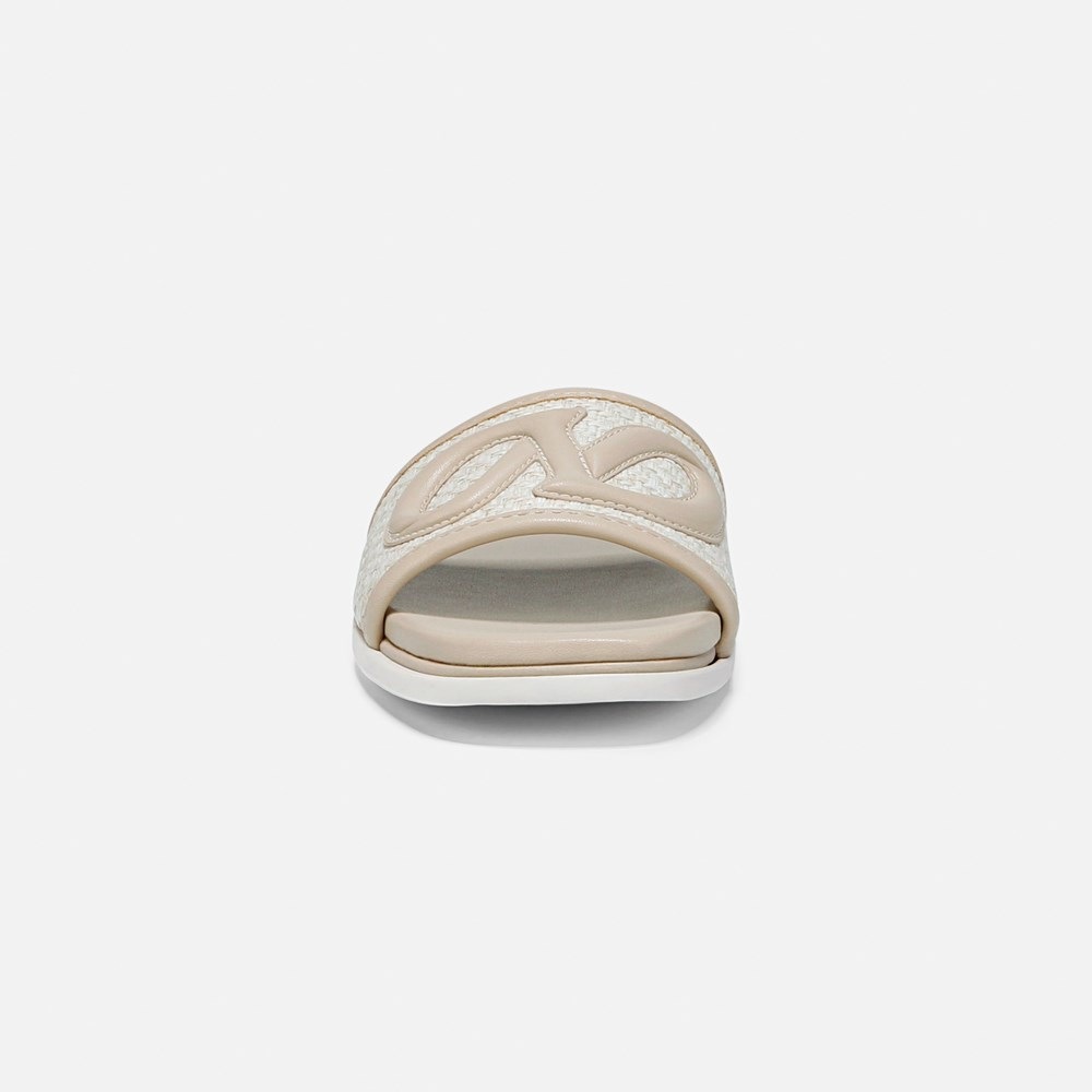 Naturalizer Genevieve Slide Sandal - Coastal Tan Woven Fabric Naturalizer Genevieve Slide Sandal - Coastal Tan Woven Fabric